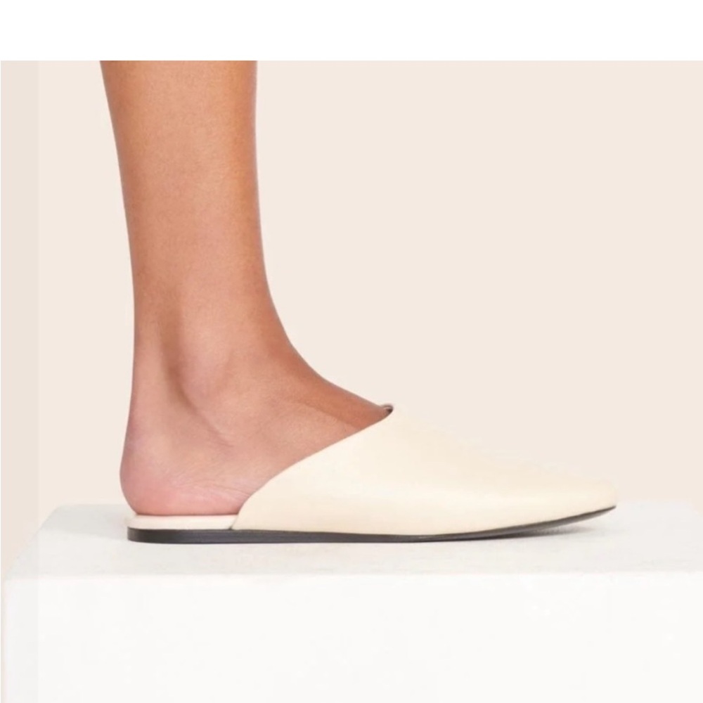 STAUD Abby Slipper in cream leather - size 40